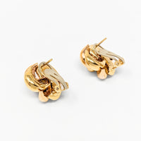 Italian 18K Yellow & Rose Gold 20mm Love Knot Earrings