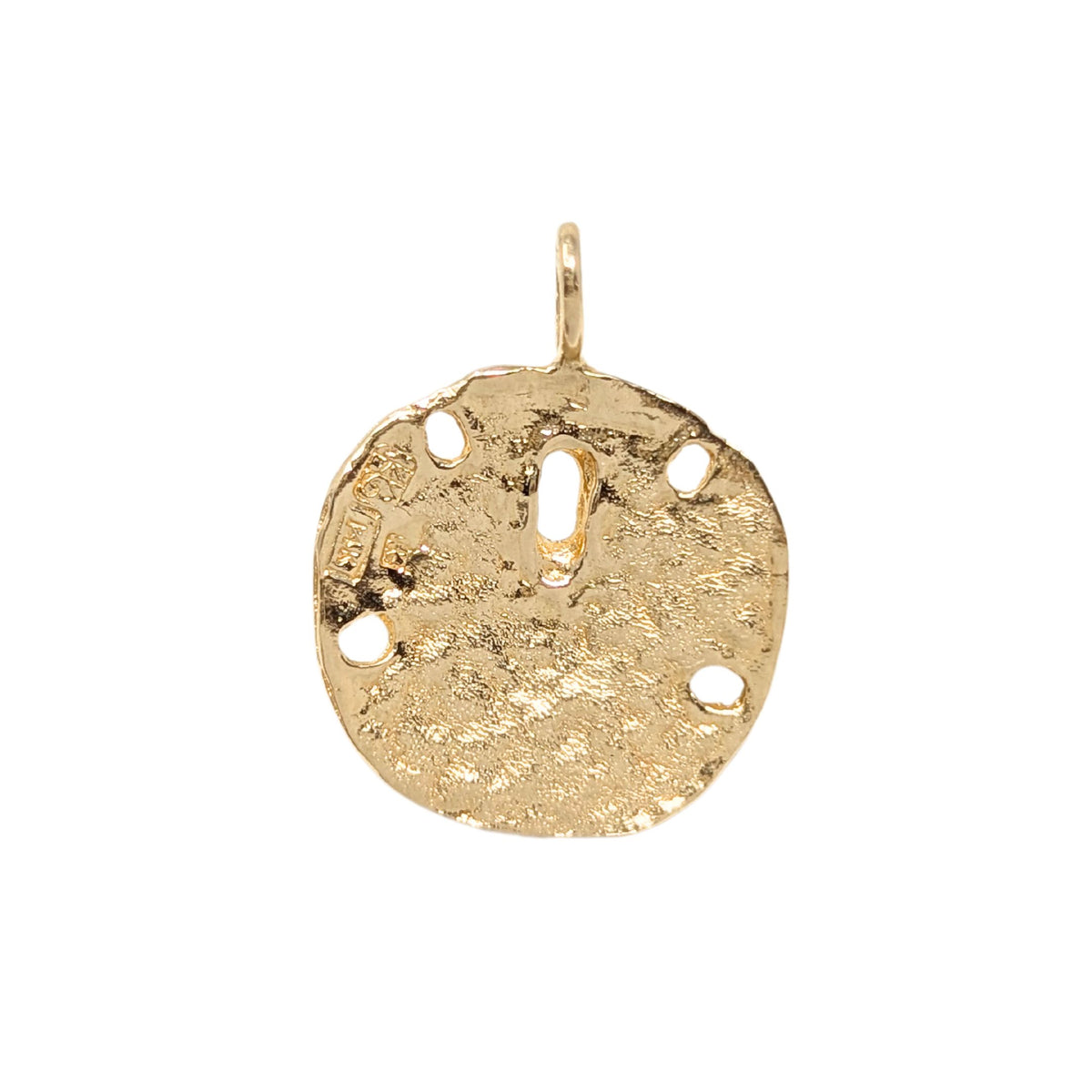 14K Gold 17mm Sand Dollar Pendant