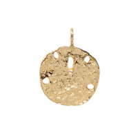 14K Gold 17mm Sand Dollar Pendant