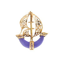 Sanuk 14K Gold Lavender Jadeite Sailboat Pendant