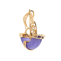 Sanuk 14K Gold Lavender Jadeite Sailboat Pendant