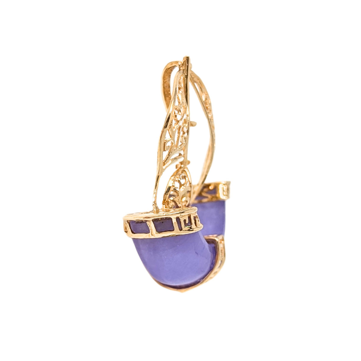 Sanuk 14K Gold Lavender Jadeite Sailboat Pendant