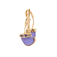 Sanuk 14K Gold Lavender Jadeite Sailboat Pendant