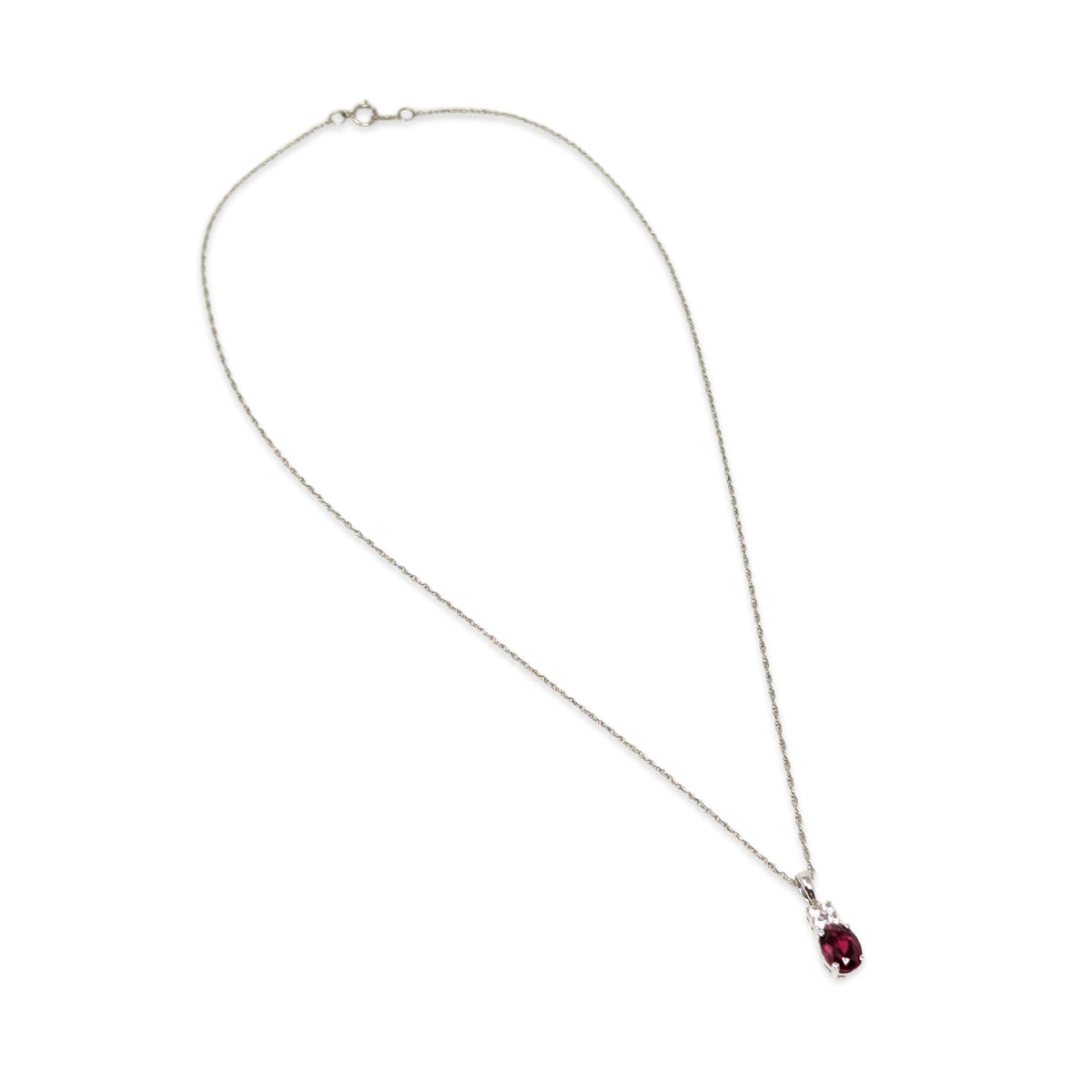 Helzberg Ruby & Diamond 18" Sterling Necklace