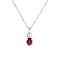 Helzberg Ruby & Diamond 18" Sterling Necklace