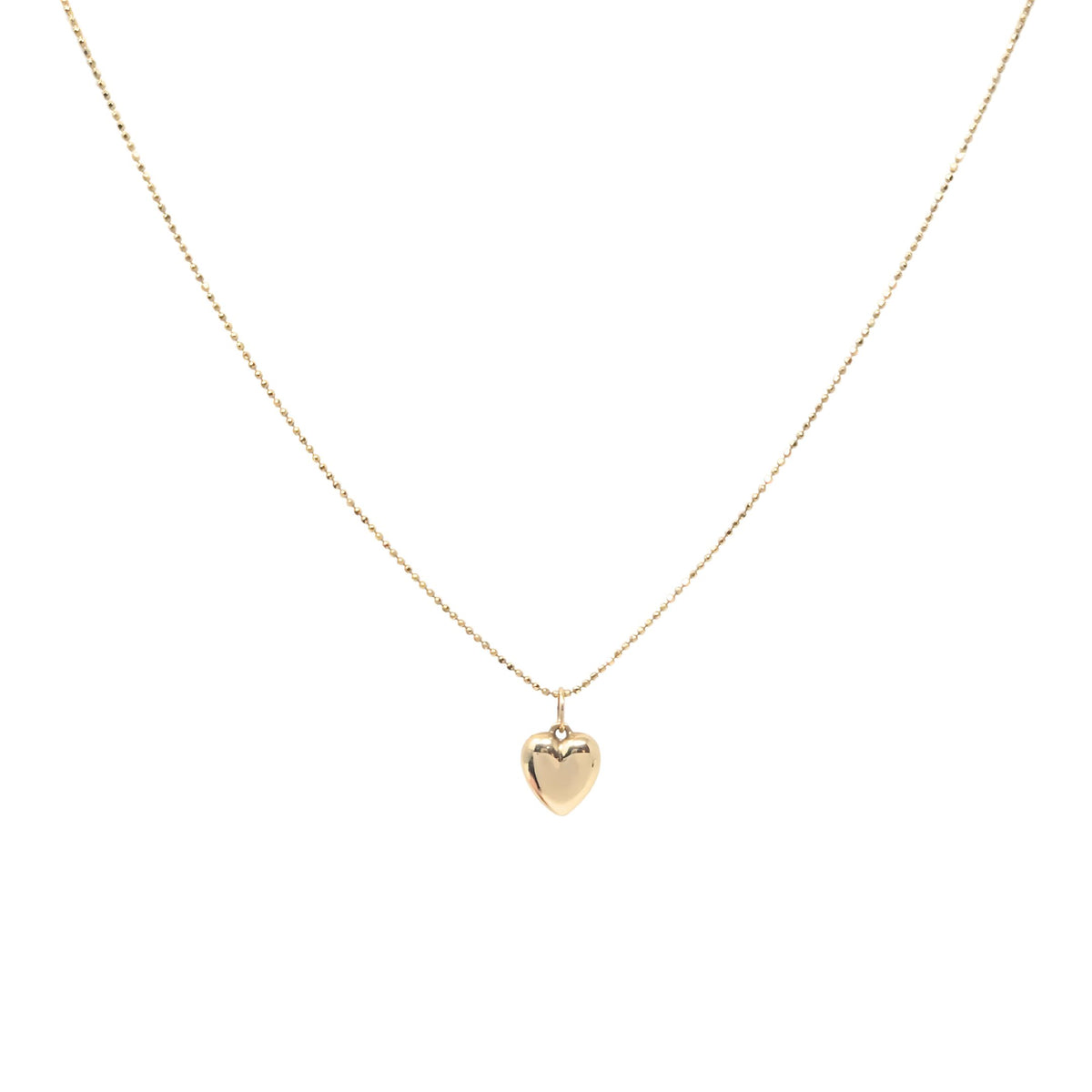 Italian 14K Gold 16" Heart Necklace