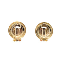 Brev 18K Multi-Tone Gold Button Omega Back Earrings