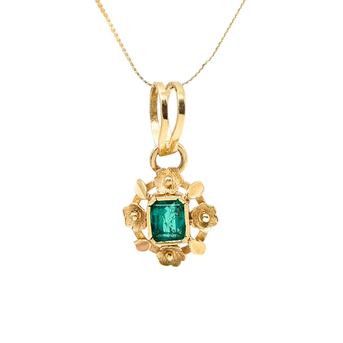 14K/18K Gold 18" Natural Emerald Necklace