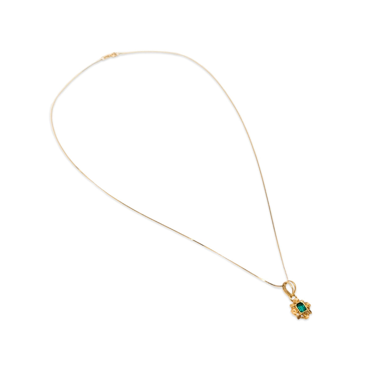 14K/18K Gold 18" Natural Emerald Necklace