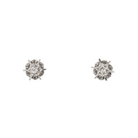 14K White Gold Diamond Star Stud Earrings