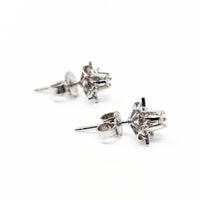 14K White Gold Diamond Star Stud Earrings