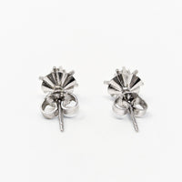 14K White Gold Diamond Star Stud Earrings