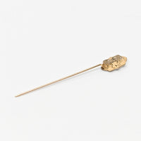 Victorian 14K Gold Diamond Filigree Stick Pin