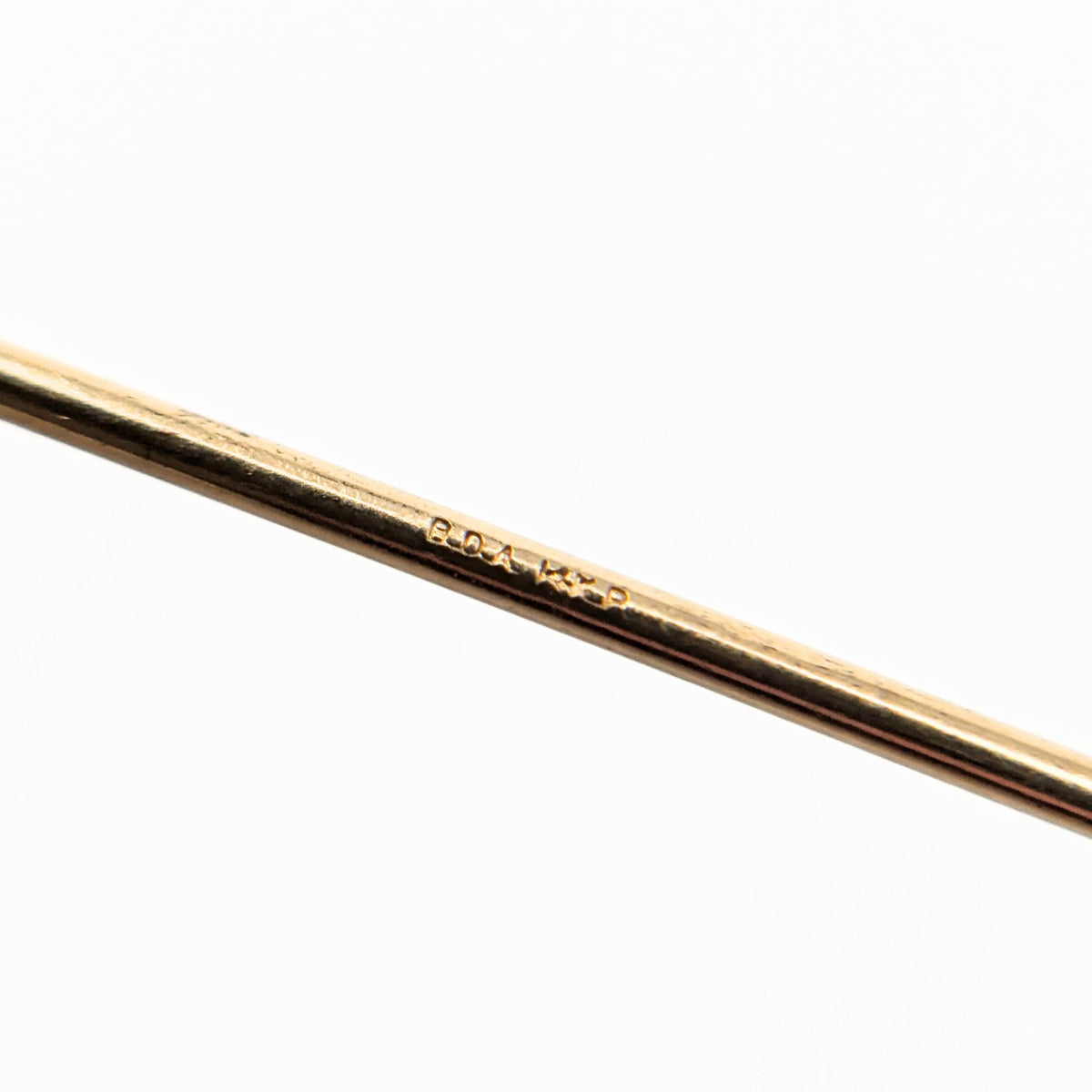 Victorian 14K Gold Diamond Filigree Stick Pin