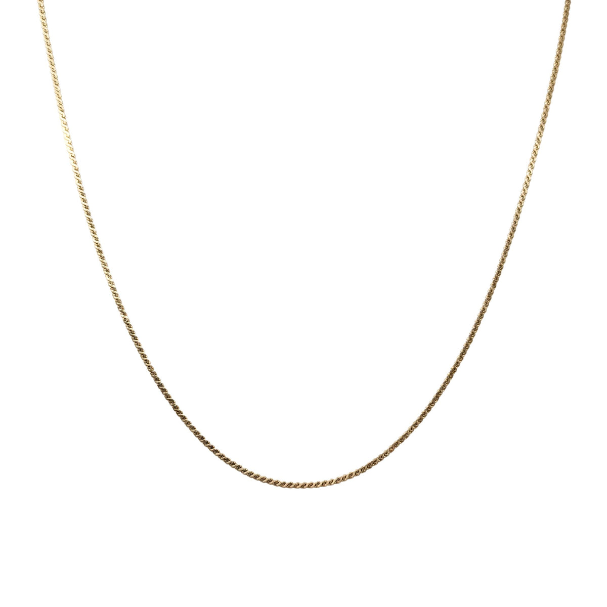 14K Gold 1.6mm 19” Serpentine Chain Necklace