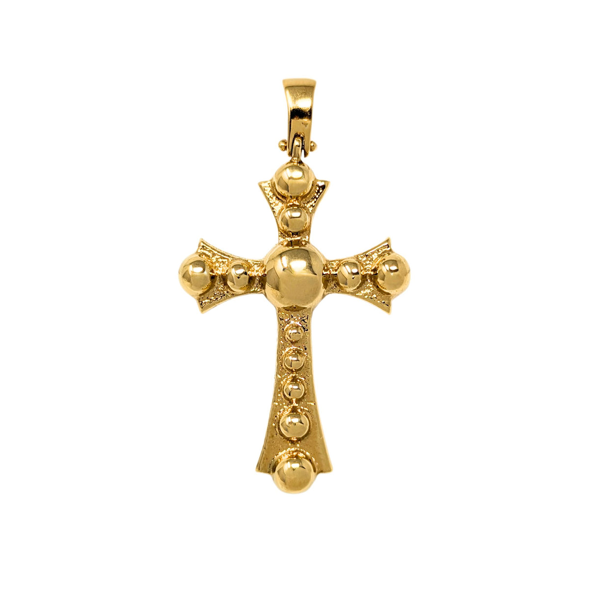 Italian 14K Gold Puffy Coptic Cross