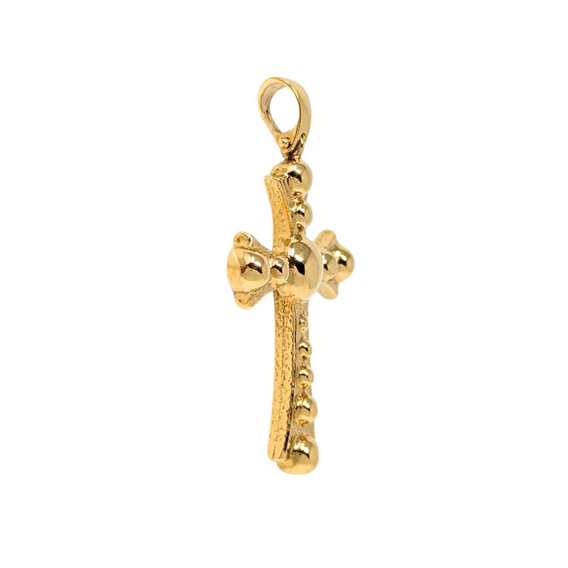 Italian 14K Gold Puffy Coptic Cross