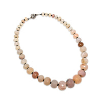 Faceted Agate Bead Necklace W/ Sterling Clasp