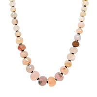 Faceted Agate Bead Necklace W/ Sterling Clasp