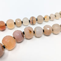 Faceted Agate Bead Necklace W/ Sterling Clasp