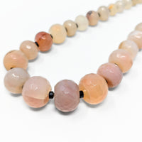 Faceted Agate Bead Necklace W/ Sterling Clasp