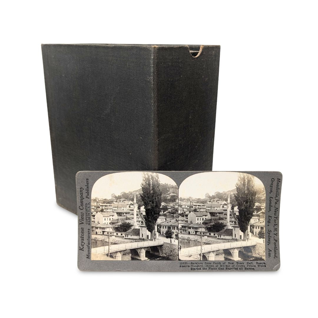 Keystone View Co Stereoscope W/ 100 World Tour Set Cards Vol I & II