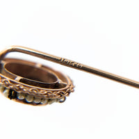 Victorian 10K Gold Amethyst & Seed Pearl Stick Pin