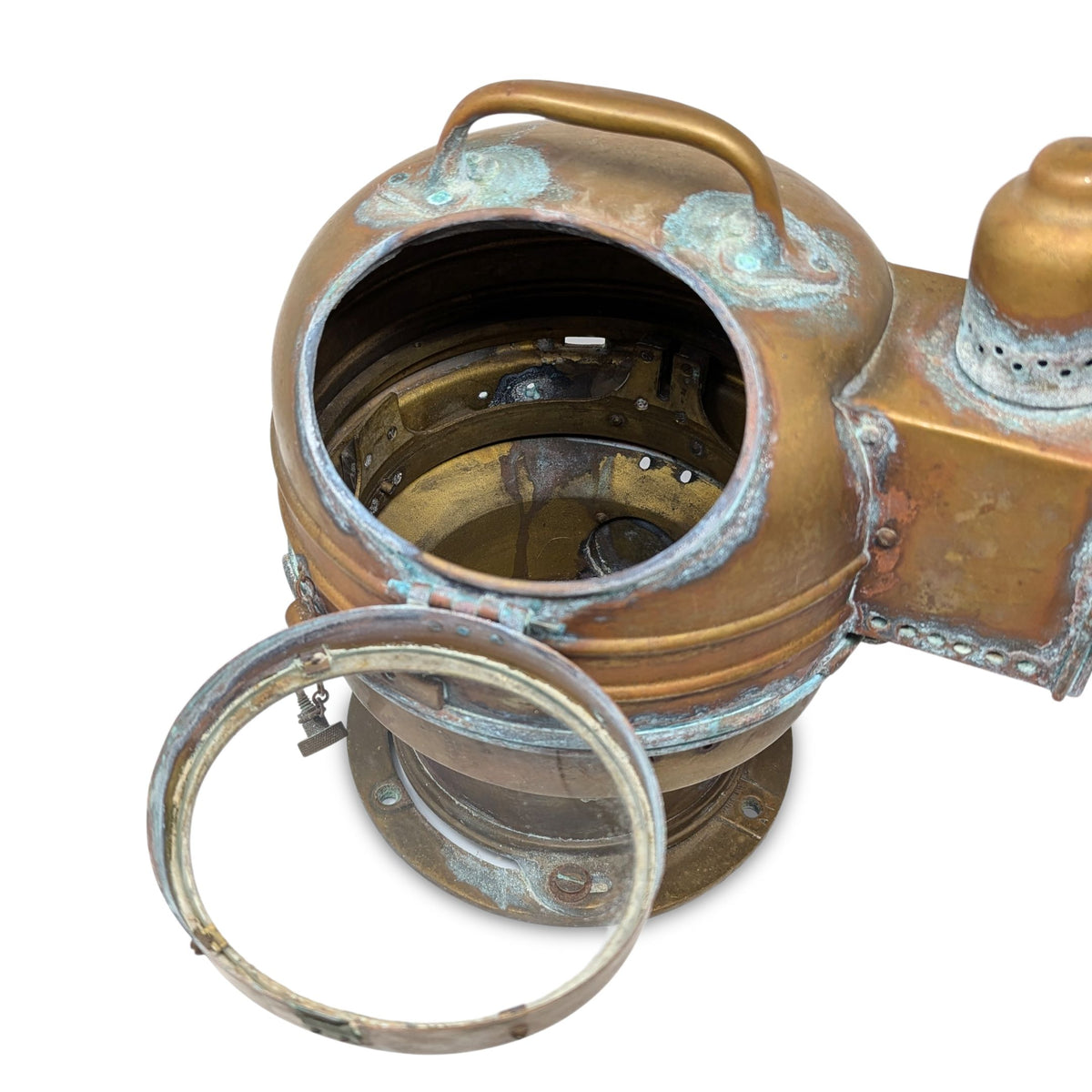 WWII Era Brass Binnacle Compass Housing