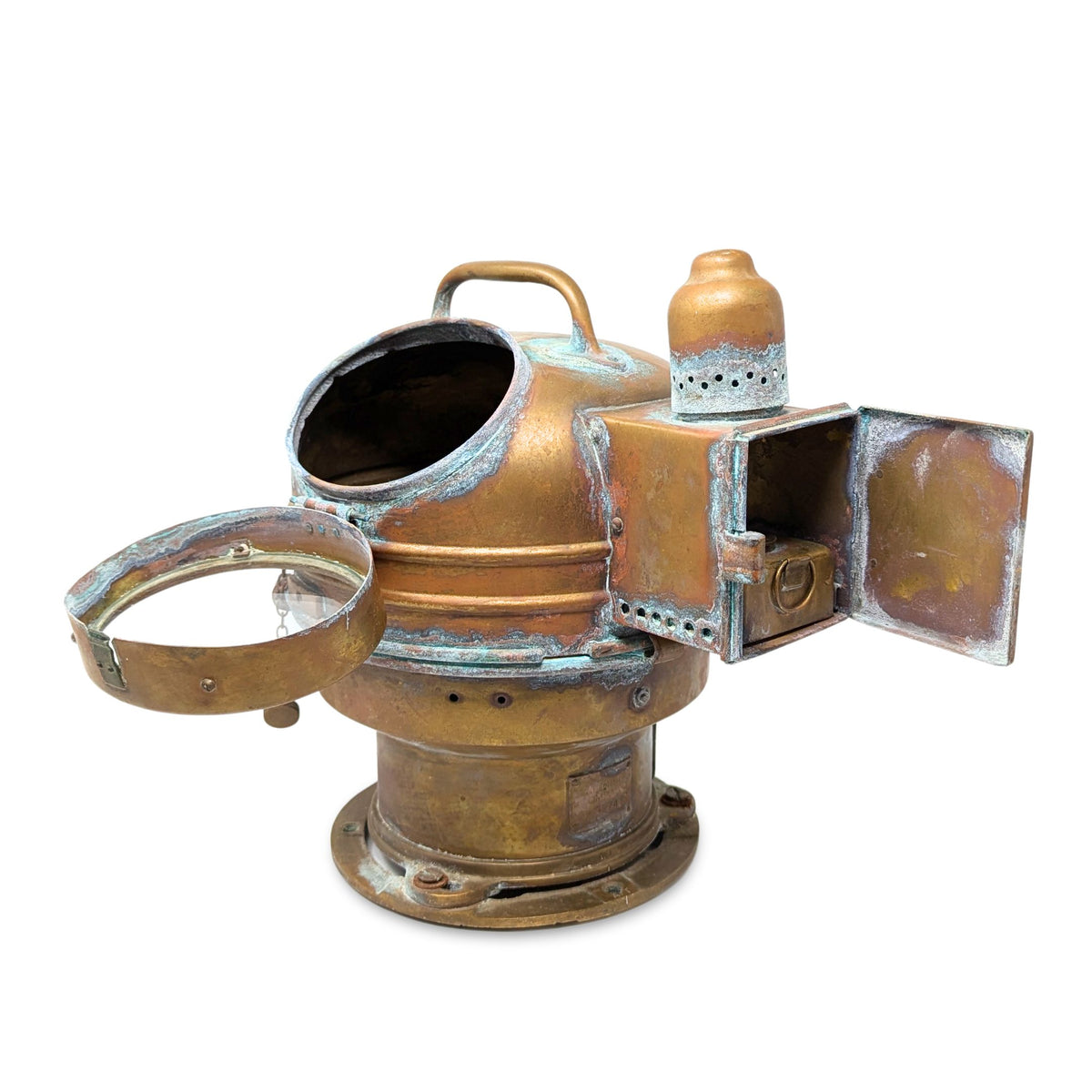 WWII Era Brass Binnacle Compass Housing