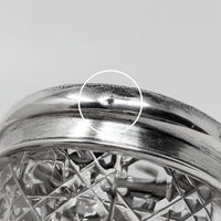 Sterling Silver Lidded Cut Glass Hair Receiver