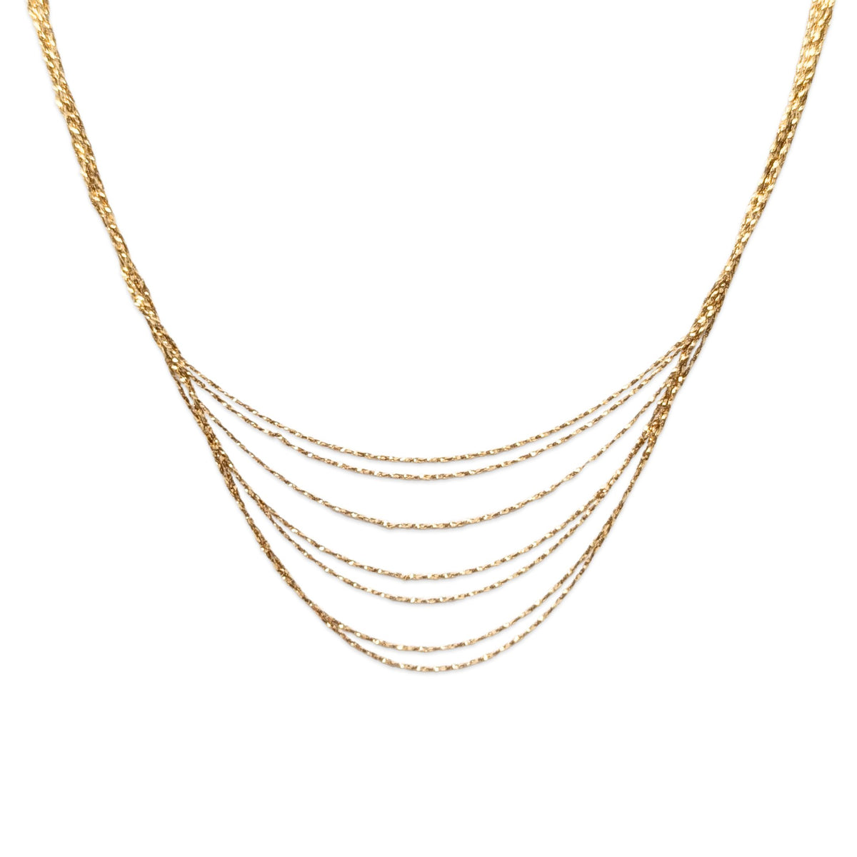 Italian 14K Gold Multi-Strand 18" Necklace