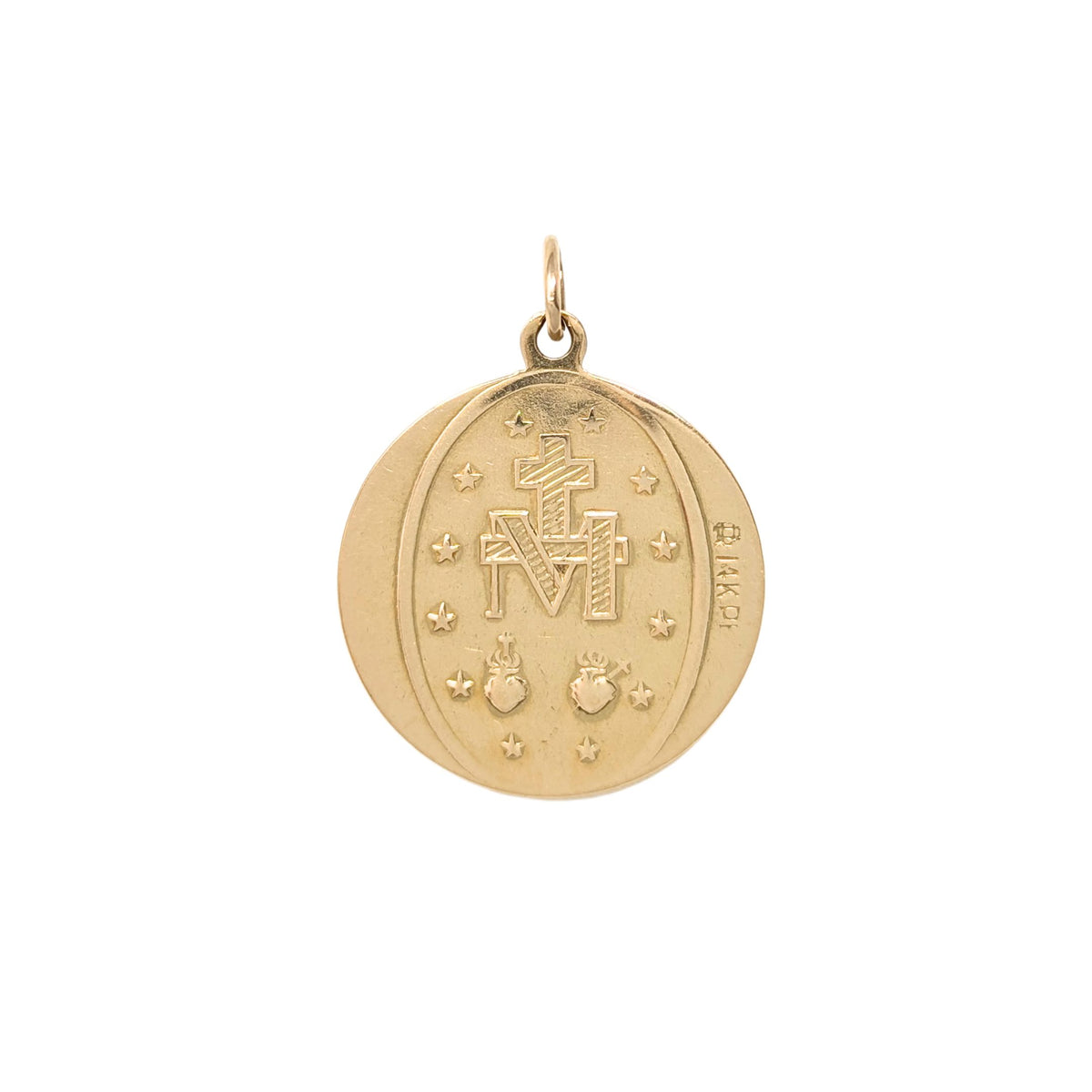 14K Gold Miraculous Medal Pendant