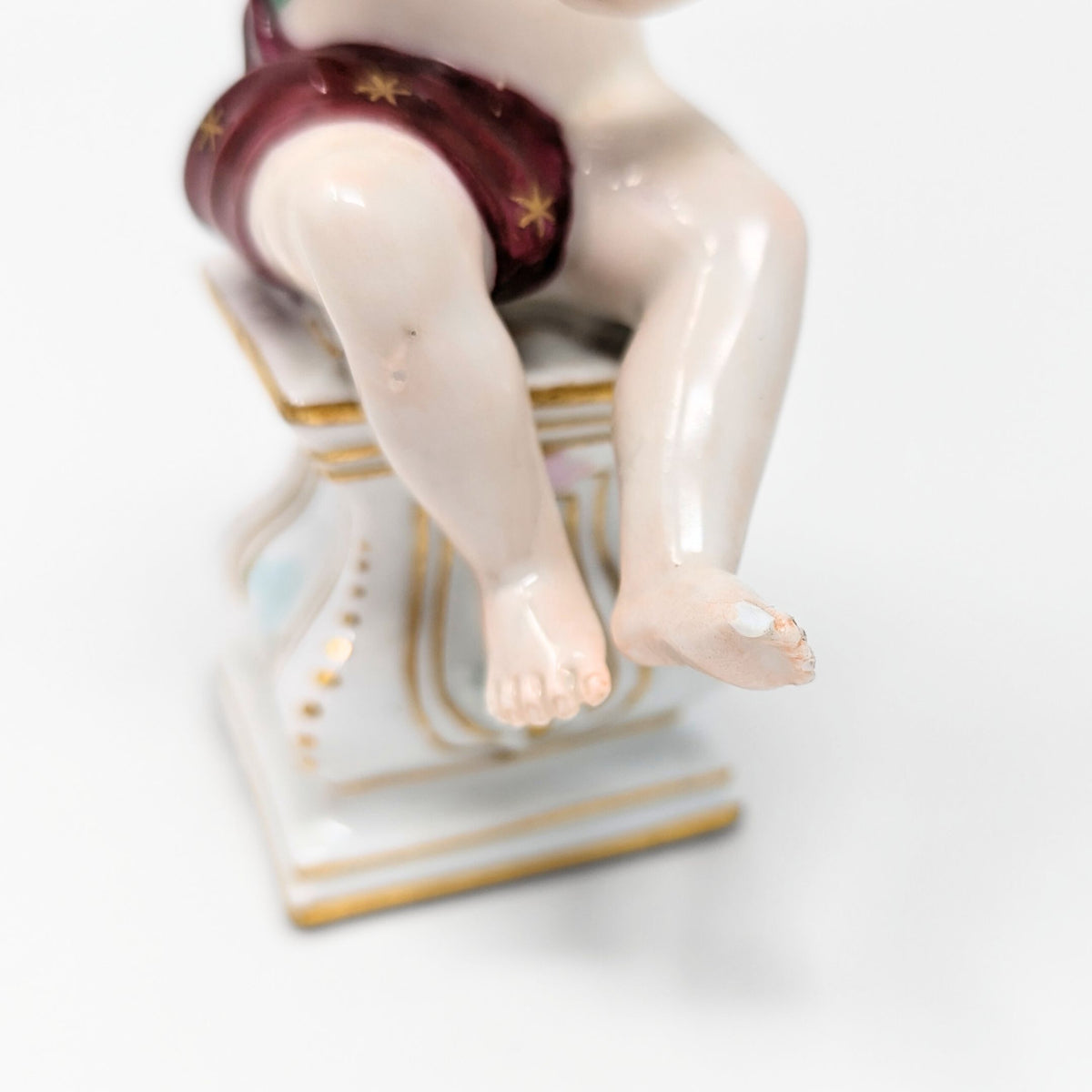 Dresden Porcelain Cherub/Putti on Pedestal