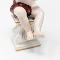 Dresden Porcelain Cherub/Putti on Pedestal