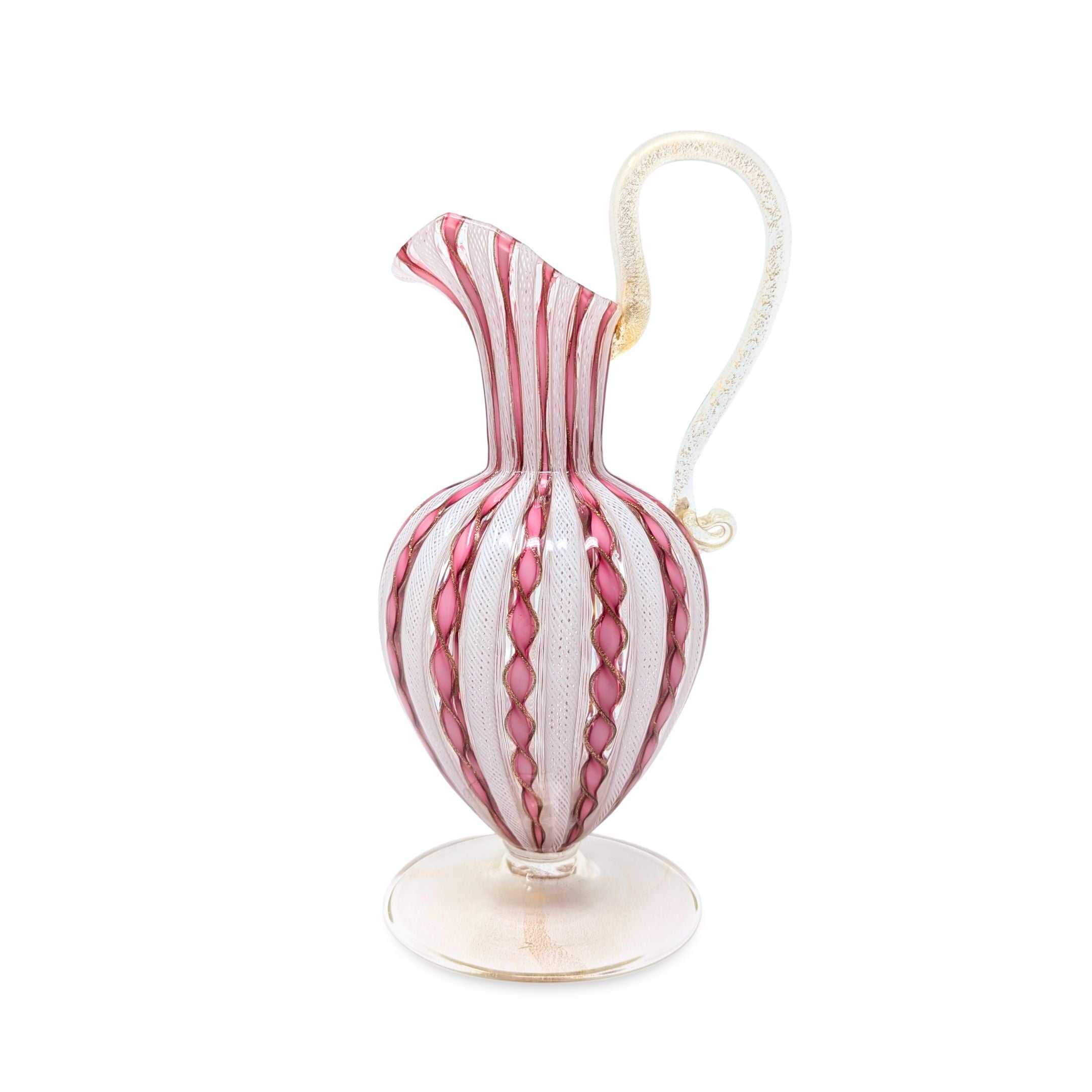 Murano Venetian Zanfirico Latticino Glass Ewer/Pitcher – Goodman's
