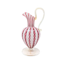 Murano Venetian Zanfirico Latticino Glass Ewer/Pitcher