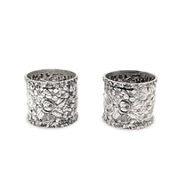 Stieff "Rose" Sterling Silver Wide Napkin Rings (Pair), Monogrammed