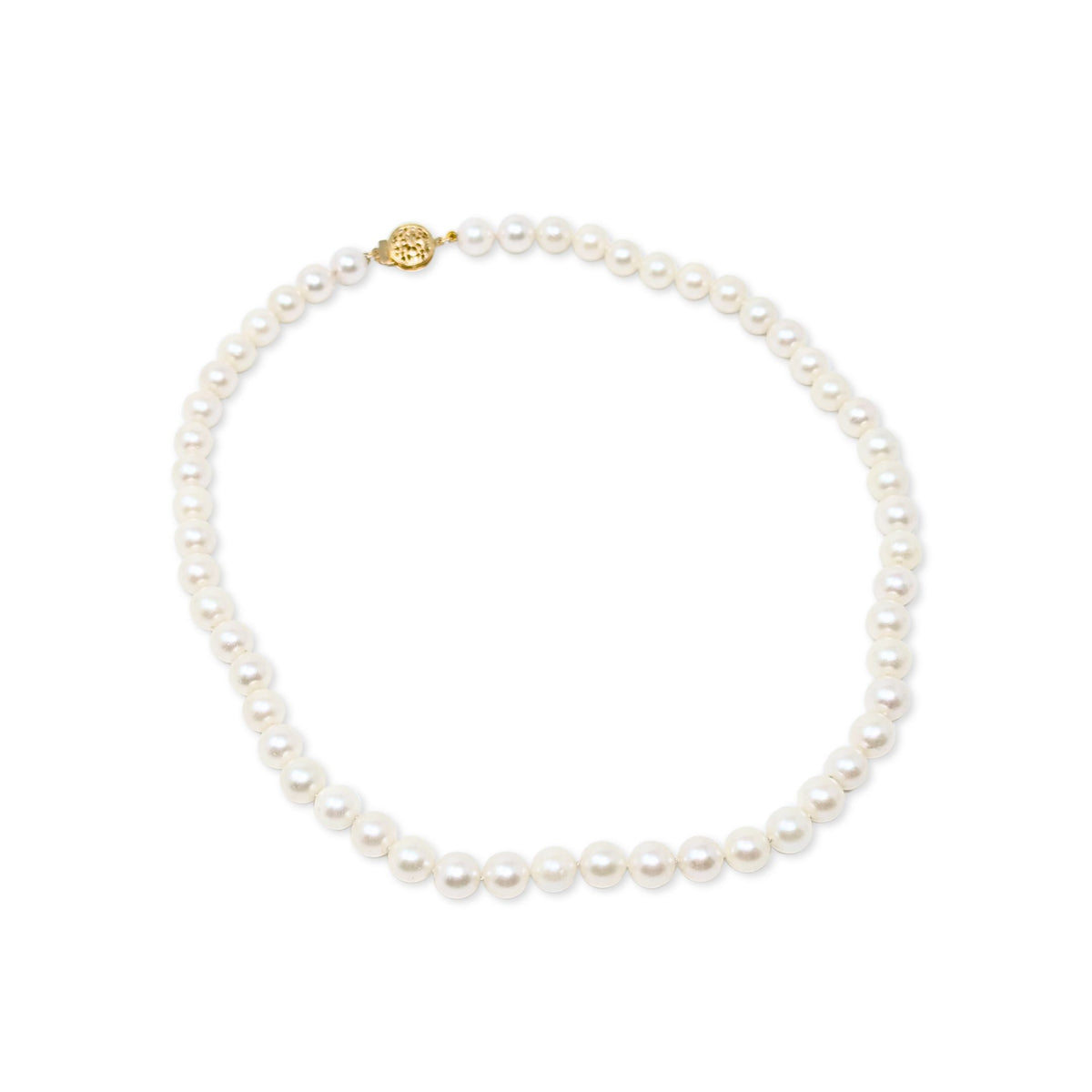 14K Gold 7mm 16.5” Pearl Necklace