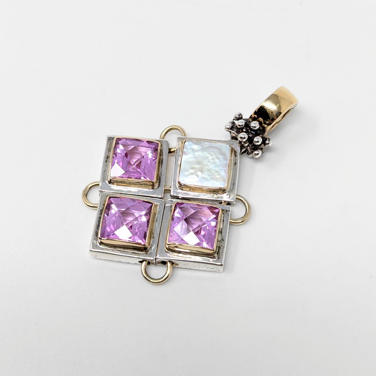 Michael Dawkins Purple Sapphire/Mother of Pearl Pendant