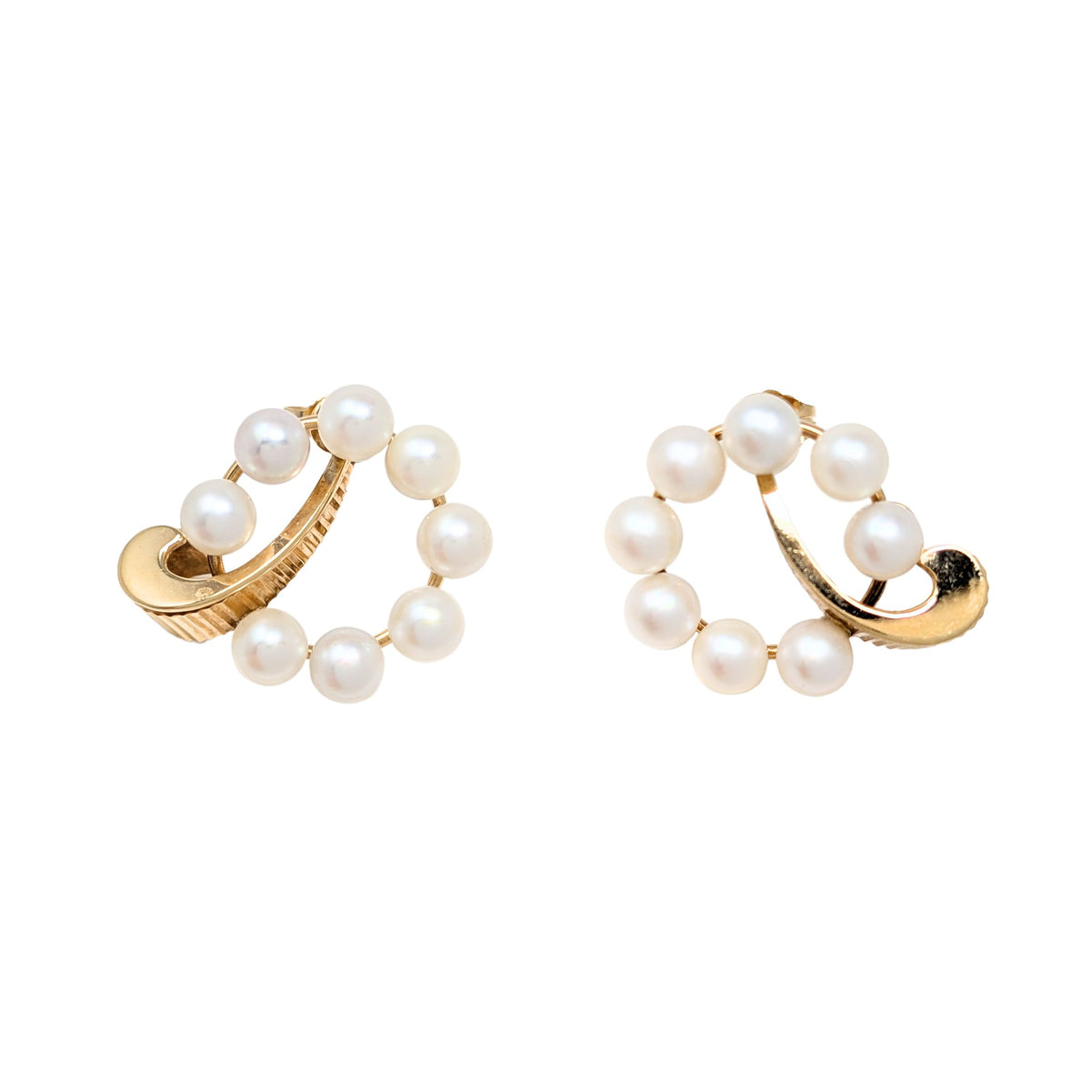 14K Gold Pearl Earrings