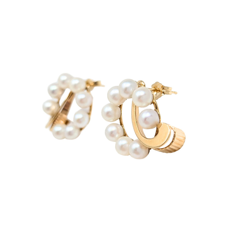 14K Gold Pearl Earrings