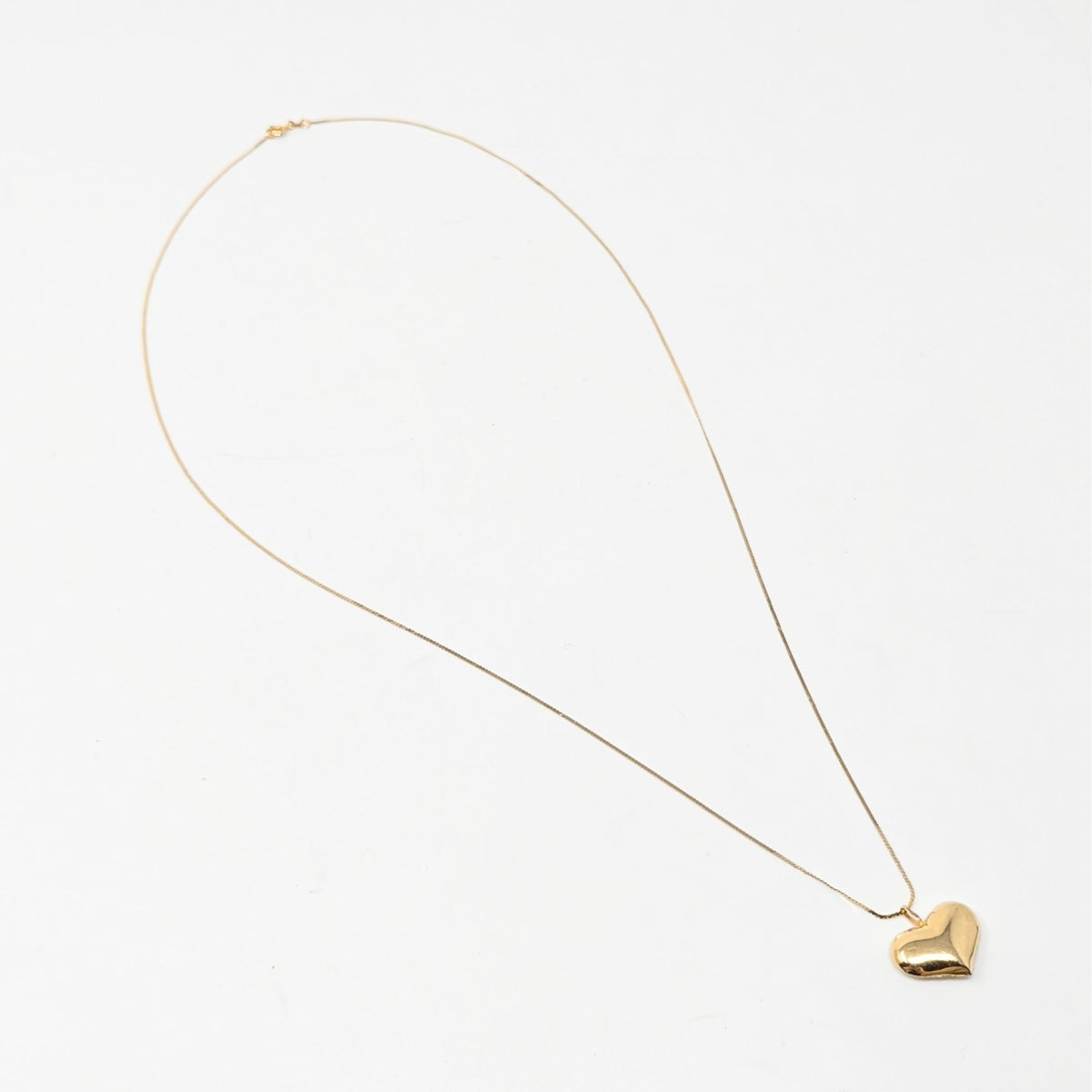 Italian 14K Gold 26” Puffy Heart Pendant Necklace