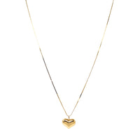 Italian 14K Gold 26” Puffy Heart Pendant Necklace