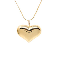 Italian 14K Gold 26” Puffy Heart Pendant Necklace