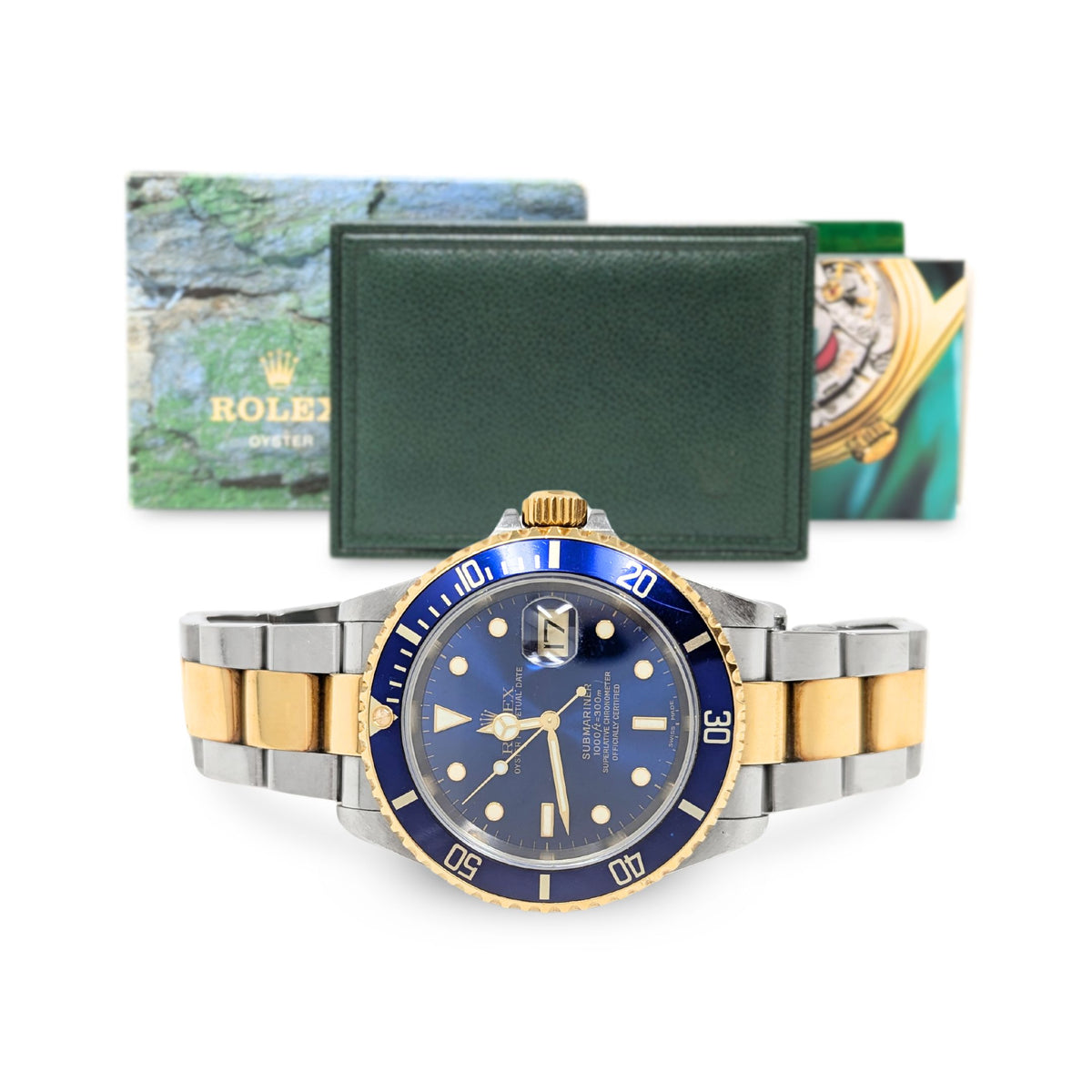 Rolex Oyster Perpetual Submariner 16613 18K Gold/Stainless With Box & Papers