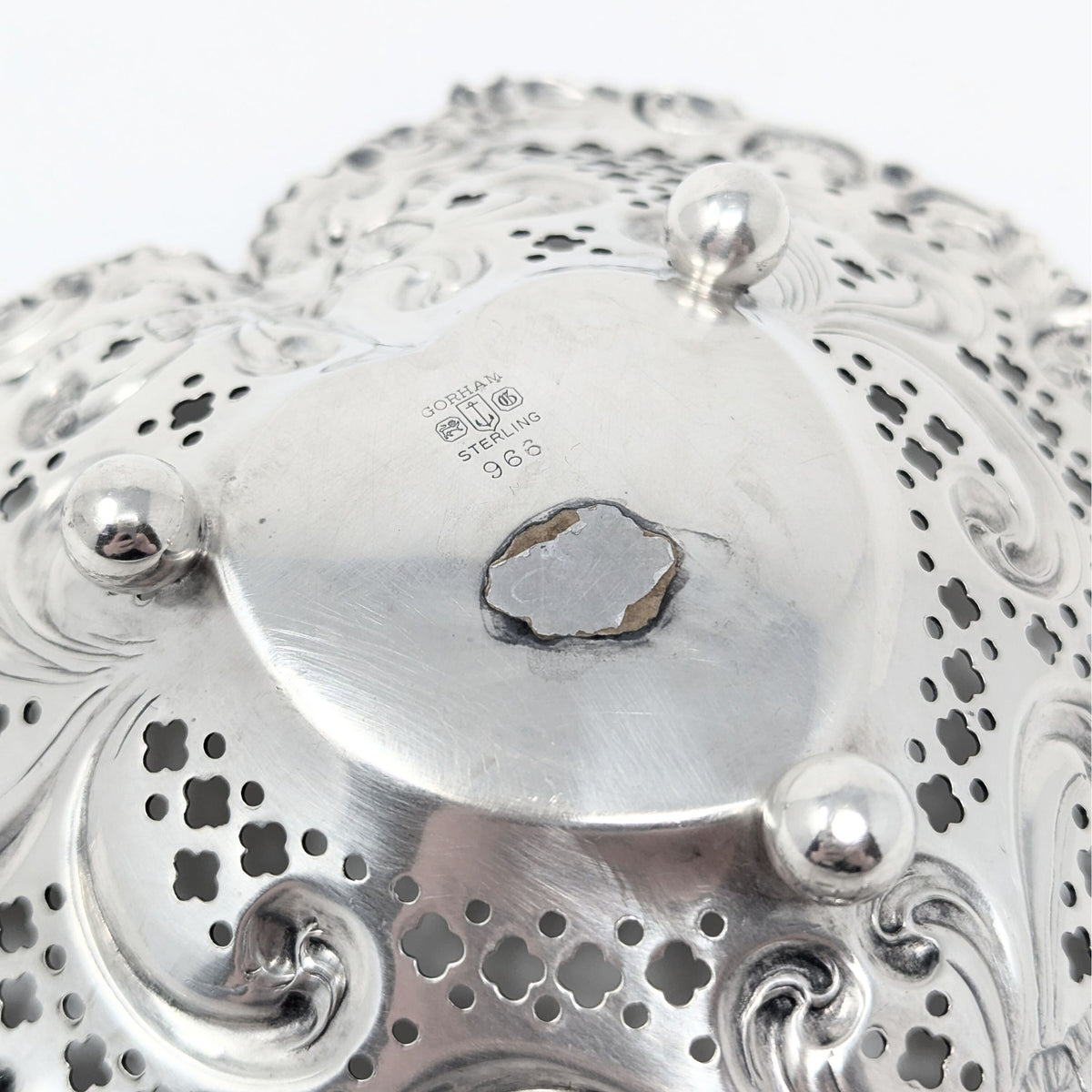 Gorham "Chantilly" Sterling Silver Heart-Shaped Nut Dish