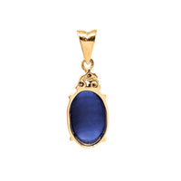 18K Gold Cobalt Blue Star Sapphire & Diamond Pendant