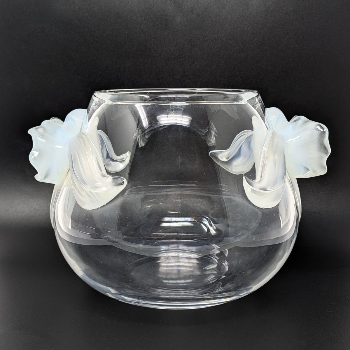 Lalique France 6" Crystal "Orchidee" Vase With Box