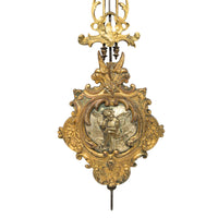 Antique Original Lenzkrich Gold & Silver Gilt Brass Cupid Clock Pendulum