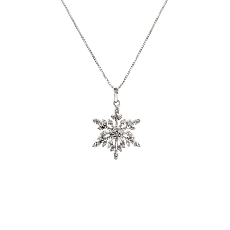 Sterling Silver 18" Snowflake Pendant Necklace